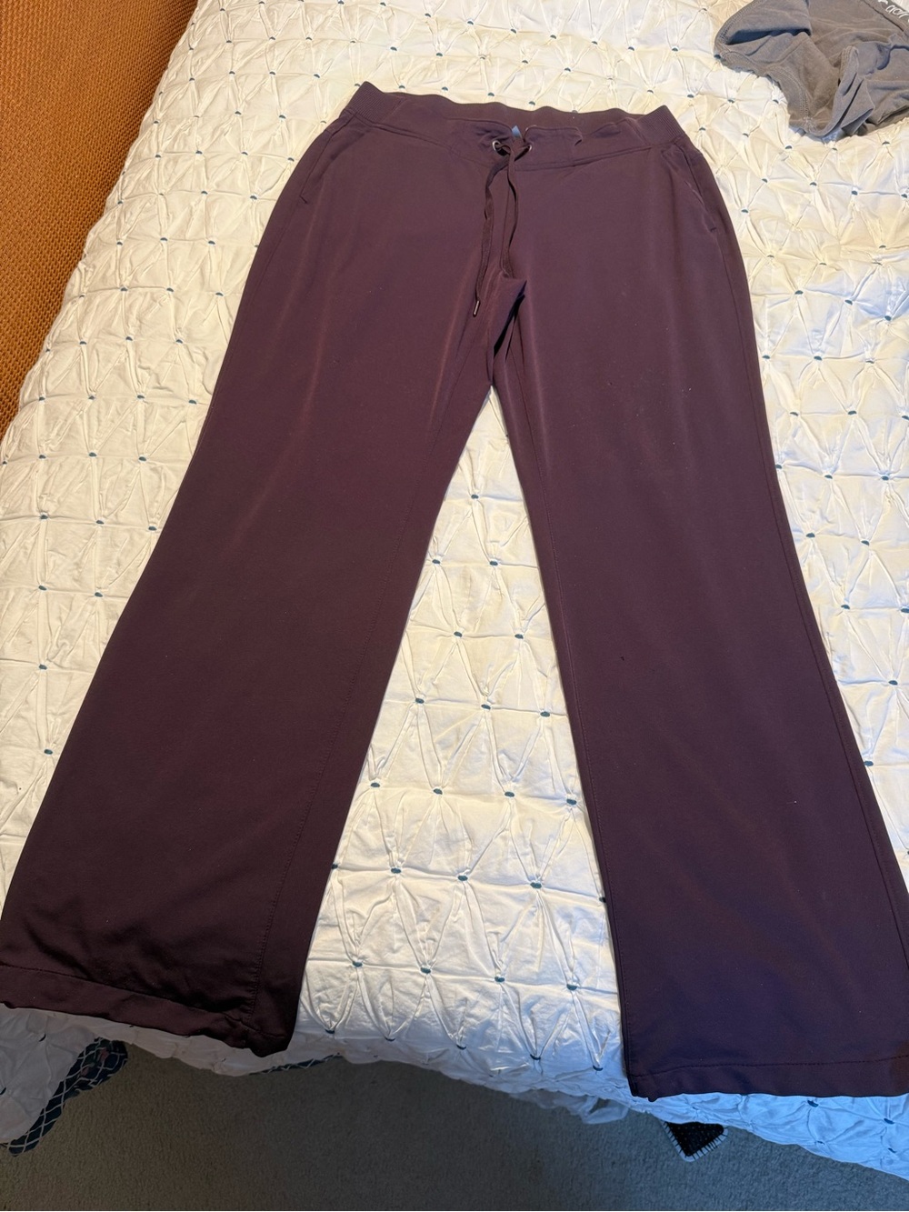 Athleta Drawstring Pants in Deep Plum/Aunergine 12